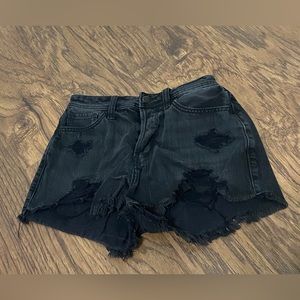 black high rise shorts